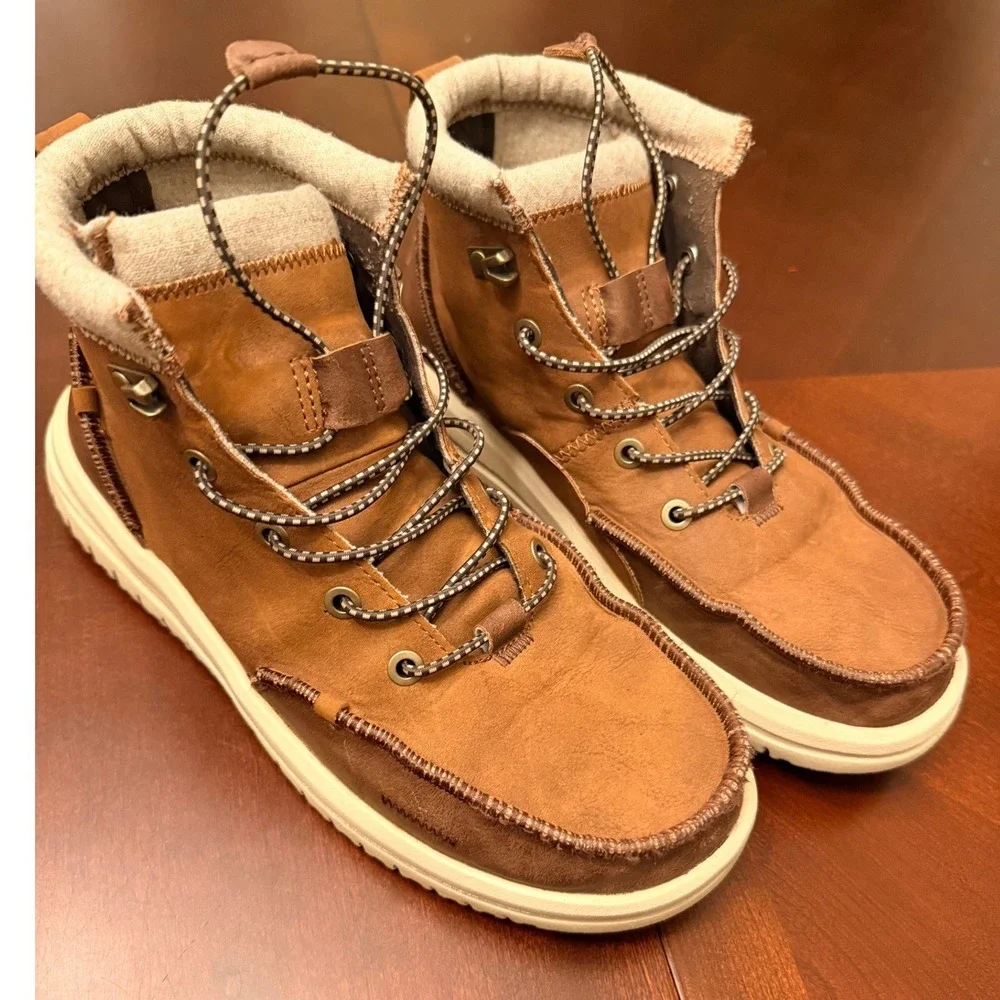 Hey Dude Bradley Classic Tumbled Cognac Multi Chukka Boots Mens 7 44327-2JZ